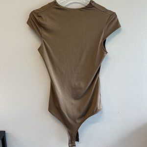 Sleek Style Black Funnel Neck Bodysuit